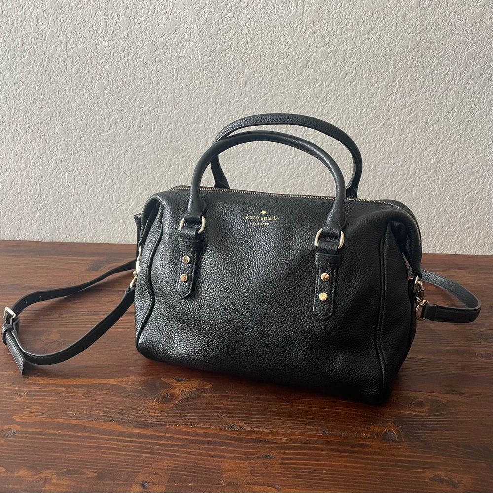 Kate Spade black satchel purse black leather
